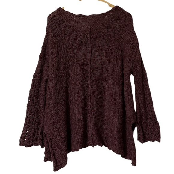 Free People Pretty Pointelle Vee Sweater in Rose Glow Sz. XS - Picture 5 of 7